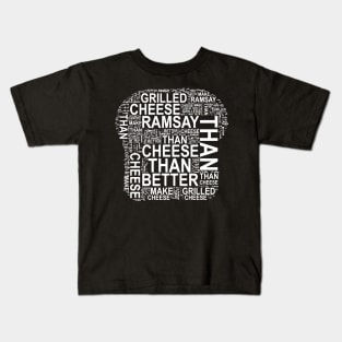 "I can make better grilled cheese than Gordon Ramsay" toast typography doodle - Following the tragedy disaster of "Gordon Ramsay's Ultimate Grilled Cheese Sandwich | Ramsay Around the World" video on youtube. - white Kids T-Shirt